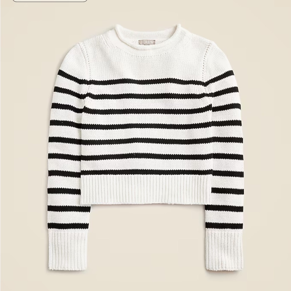 J Crew Heritage cotton Rollneck sweater in stripe, NWOT - Picture 2 of 12